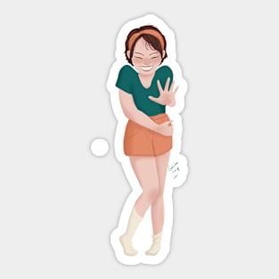 Giggling Girl Sticker